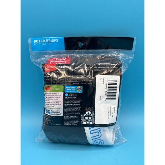 Hanes Mens Tagless XL Boxer Briefs 40-42" Cotton Stretch Soft & Breathable 4-Pac - Picture 3 of 3